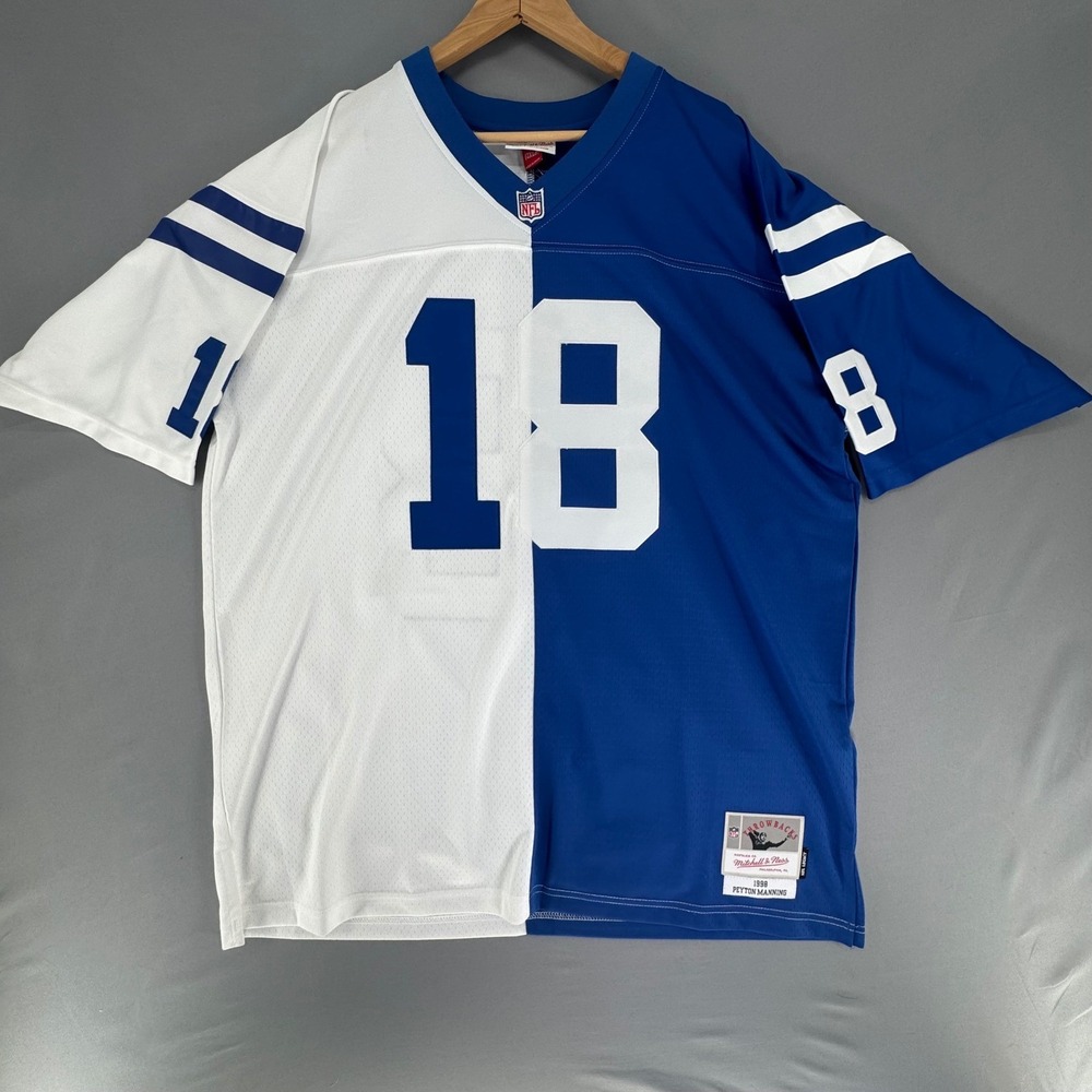 NWT Mitchell & Ness Peyton‎ Manning Colts Split Jersey 1998 Throwback 2XLB 52